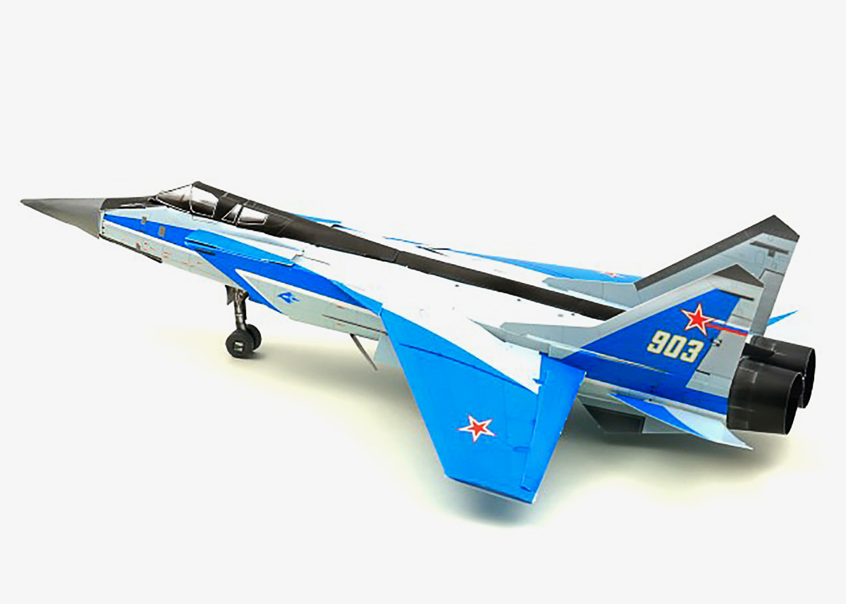 3D Puzzle KARTONMODELLBAU Papier Modell Geschenk Idee Spielzeug Flugzeug Mig 31 